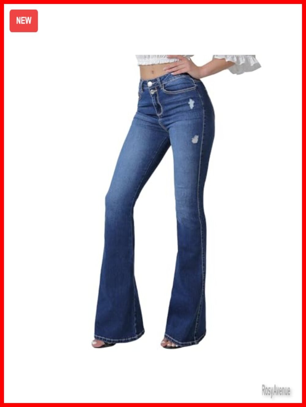 High Waisted Flare Bell Bottom Jeans Stretchy Wide Leg Bootcut Denim Pants